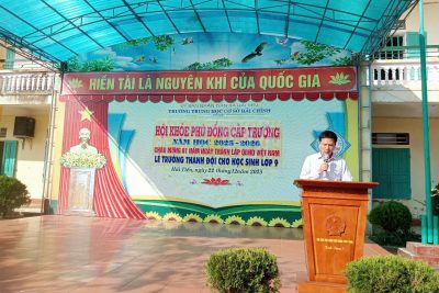 TRƯỜNG THCS HẢI CHÍNH, XÃ HẢI TIẾN, TỈNH NINH BÌNH Tổ chức kỷ niệm 81 năm ngày thành lập Quân đội nhân dân Việt Nam (22/12/1944 – 22/12/2025), Lễ trưởng thành Đội cho học sinh khối 9, “Hội khỏe Phù Đổng” cấp trường.